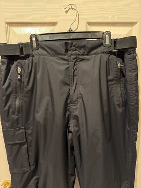 Lands' End Black Women's Cargo Snow Pants with Belt
